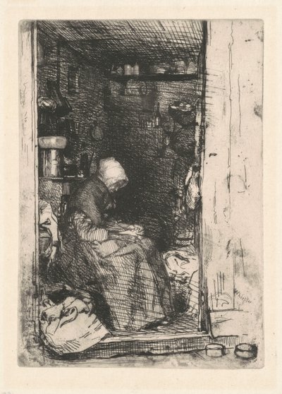 Den gamle kvinde med klude af James Abbott McNeill Whistler