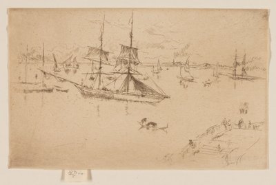 Lagune - middag af James Abbott McNeill Whistler