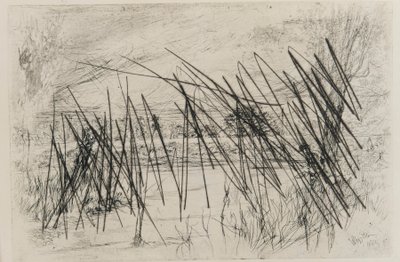 Landskab med en fisker af James Abbott McNeill Whistler