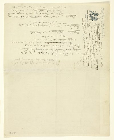 Brev til William Heinemann med rettelser til Eden versus Whistler: The Baronet and the Butterfly. En Valentine med en dom af James Abbott McNeill Whistler