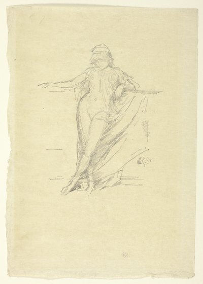 Lille draperet figur, skæv af James Abbott McNeill Whistler