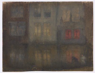 Nocturne: Black and Red-Back Canal, Holland af James Abbott McNeill Whistler