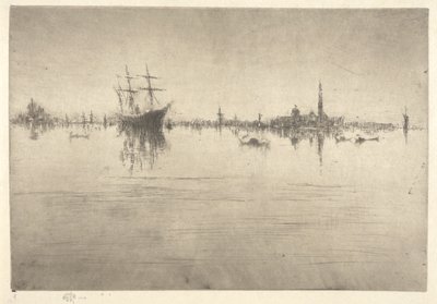 Nocturne, fra det første Venedig-sæt (Venedig, en serie af tolv ætsninger) af James Abbott McNeill Whistler