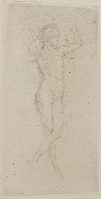 Nøgen pige med løftede arme af James Abbott McNeill Whistler