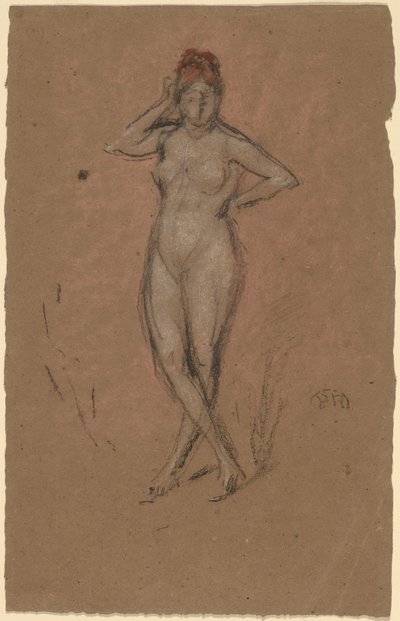 Nøgen stående med benene over kors af James Abbott McNeill Whistler
