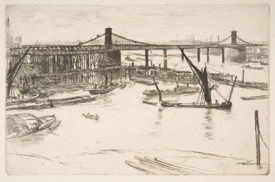 Gamle Hungerford Bridge af James McNeill Whistler