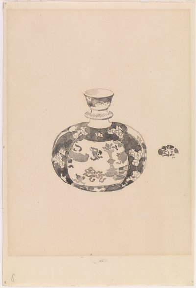 Oviform ingefærkrukke med klokkeformet låg af James Abbott McNeill Whistler