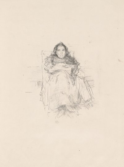 Portrætstudie: Mrs. Philip, nr. 3 (recto) Portrætstudie: Geneviève Mallarmé (verso) af James Abbott McNeill Whistler