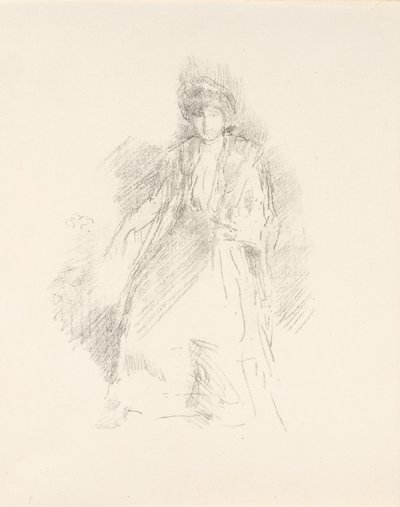 Portræt af en ung kvinde iført hat [Miss Seaton] af James Abbott McNeill Whistler