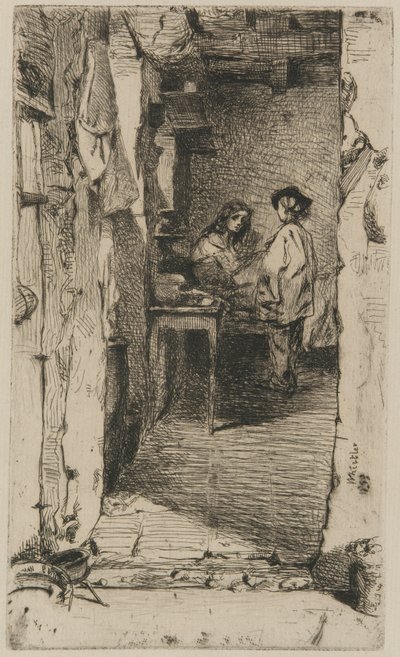 Rag Pickers, Mouffetard District, Paris af James Abbott McNeill Whistler
