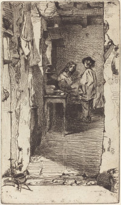 Rag Pickers, Mouffetard District, Paris af James Abbott McNeill Whistler