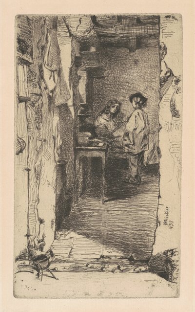 Rag Pickers, Mouffetard District, Paris af James Abbott McNeill Whistler