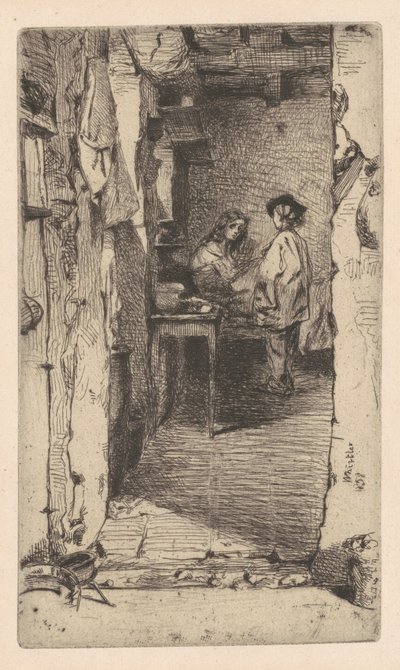 Rag Pickers, Mouffetard District, Paris af James Abbott McNeill Whistler