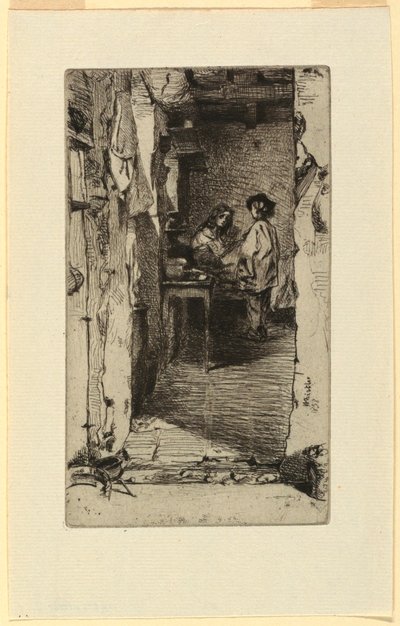 Rag Pickers, Mouffetard District, Paris af James Abbott McNeill Whistler