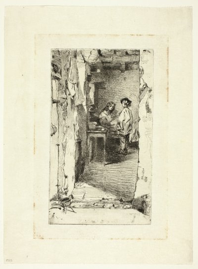 Rag Pickers, Mouffetard District, Paris af James Abbott McNeill Whistler