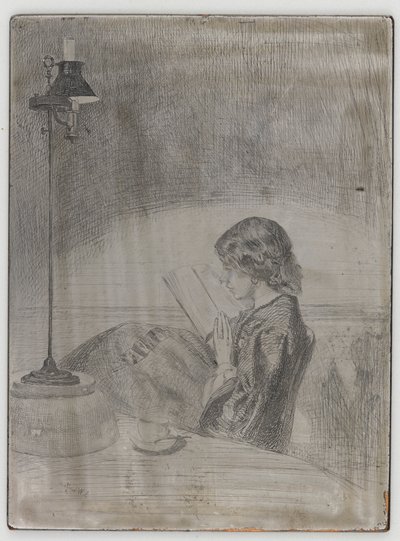 Læsning af Lamplight af James Abbott McNeill Whistler