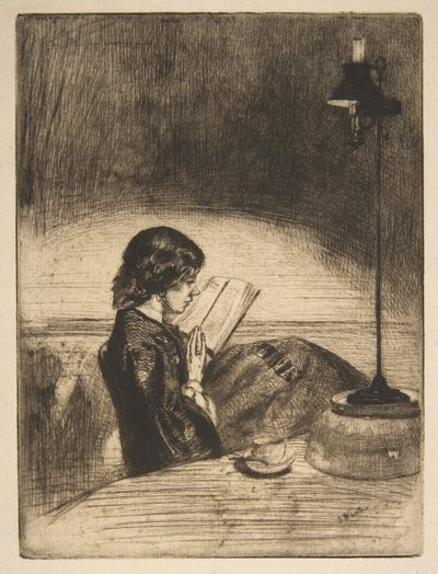 Læsning ved lampelys af James McNeill Whistler