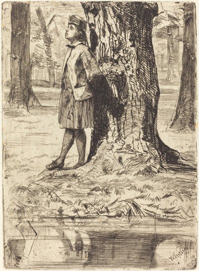 Seymour står under et træ af James Abbott McNeill Whistler