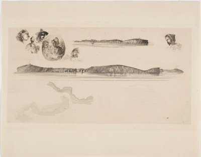 Skitser på Kystundersøgelsespladen af James Abbott McNeill Whistler