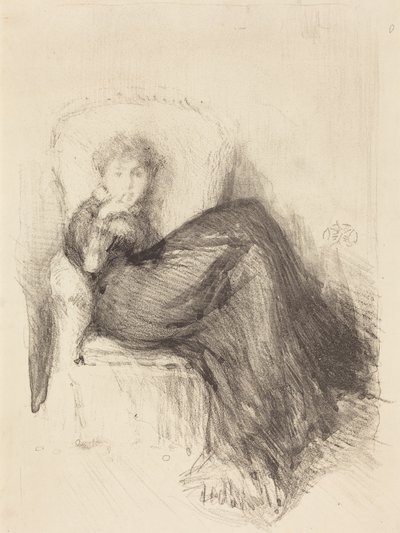 Studie: Maude siddende af James McNeill Whistler