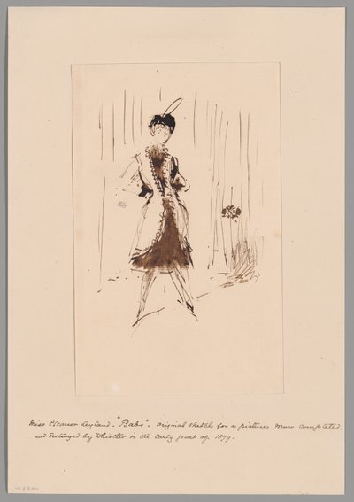 Studie til "Den blå pige: Portræt af Miss Elinor Leyland" af James McNeill Whistler