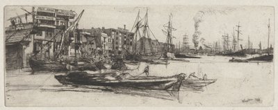 Thames Warehouse, fra Thames Set (En serie af seksten ætsninger af scener på Themsen og andre emner) af James Abbott McNeill Whistler