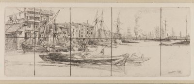 Thames Warehouses af James Abbott McNeill Whistler