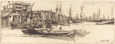 Thames Warehouses af James Abbott McNeill Whistler