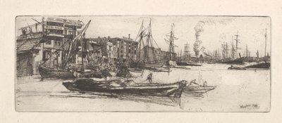 Thames Warehouses af James Abbott McNeill Whistler