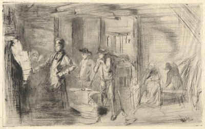 The Forge, from the Thames Set (En serie af seksten raderinger af scener om Themsen og andre emner) af James Abbott McNeill Whistler