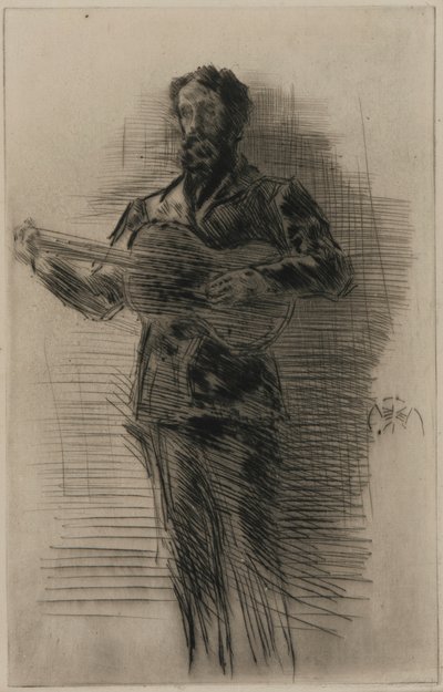 Guitarspilleren (M.W. Ridley) af James Abbott McNeill Whistler
