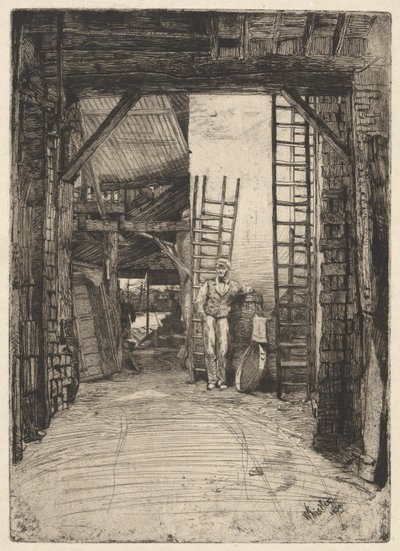 Kalkbrænderen fra Themsen-sættet (en serie af seksten ætsninger af scener på Themsen og andre emner) af James Abbott McNeill Whistler