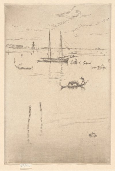 Den lille lagune, fra det første Venedig-sæt (Venedig, en serie af tolv ætsninger) af James Abbott McNeill Whistler