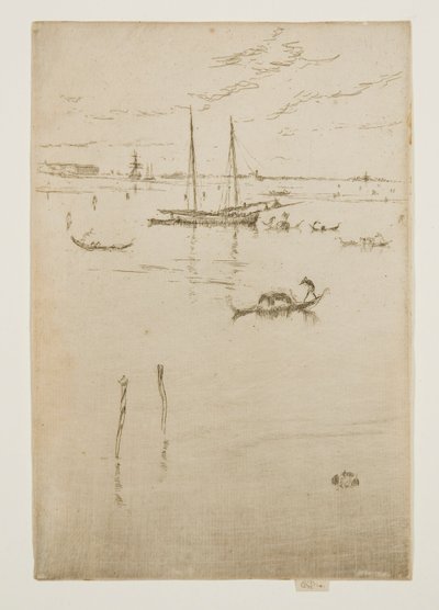 Den lille lagune, fra de tolv raderinger, også kendt som det første sæt i Venedig af James McNeill Whistler