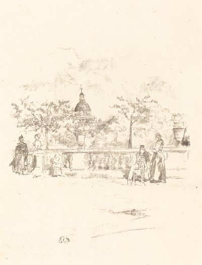 Pantheon, fra terrassen i Luxembourg-haven af James Abbott McNeill Whistler