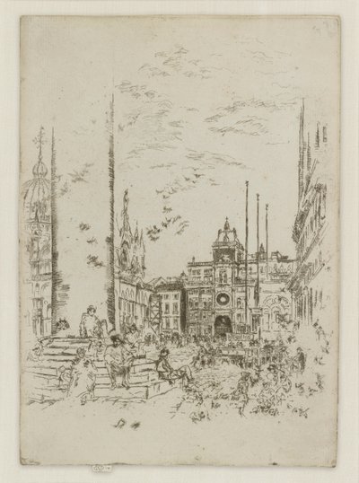 Piazzettaen, fra det første Venedig-sæt (Venedig, en serie af tolv ætsninger) af James Abbott McNeill Whistler