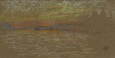 Riva – Solnedgang: Rødt og guld af James McNeill Whistler
