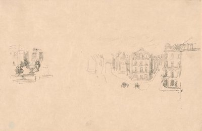 To forsøgsskitser: A. Grande Rue, Dieppe; B. Et interiør af James McNeill Whistler