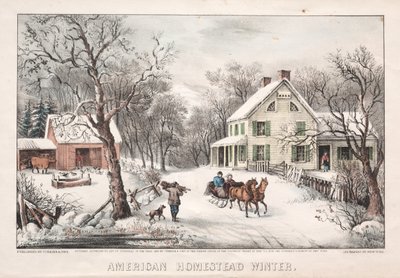 American Homestead, Winter af James Merritt Ives
