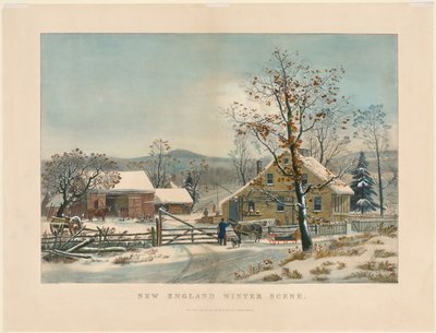 New England vinterscene, 1861. af James Merritt Ives