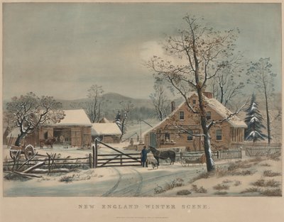 New England vinterscene, 1861. af James Merritt Ives