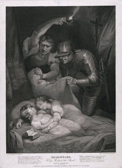King Richard the Third: Act IV, Scene III The Murder of the Princes in the Tower pub. 1790. af James Northcote