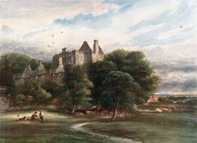 "Craigmillar Castle" (farvelitografi) af James Orrock