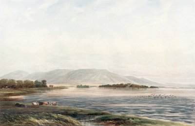 "Lochleven Castle" (farvelitografi) af James Orrock
