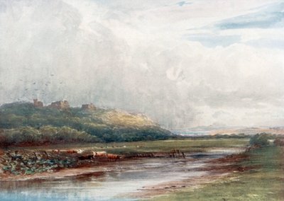 "Tutbury Castle" (farvelitografi) af James Orrock