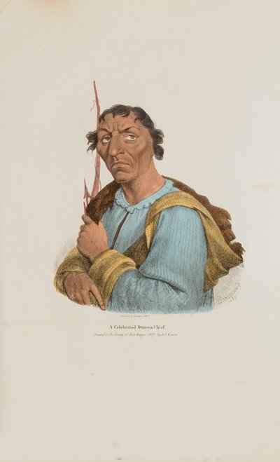 En berømt Ottowa-høvding, fra The Aboriginal Portfolio af James Otto Lewis