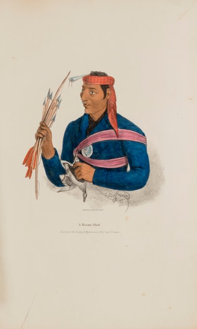 En Miami-høvding, fra The Aboriginal Portfolio af James Otto Lewis