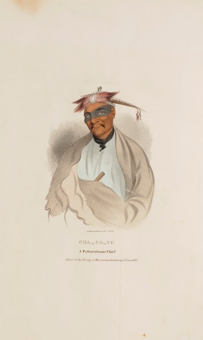 CHA-CO-TO, en Pottowattomie-høvding, fra The Aboriginal Portfolio af James Otto Lewis