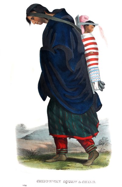 Chippeway (Ojibwe) kvinde og barn af James Otto Lewis