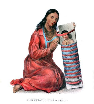 Chippeway (Ojibwe) kvinde og barn af James Otto Lewis